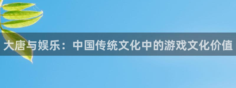 彩名堂旧版本下载：大唐与娱乐：中国传统文化中的游戏文化价值